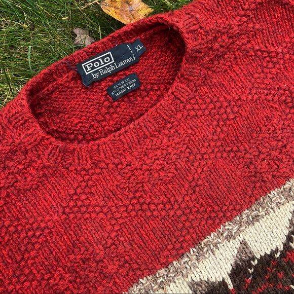 🧶 Vintage Polo by Ralph Lauren hand knit wool sweater - Picture 2 of 3